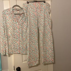 Comfy matching shirt and pant pajama set.